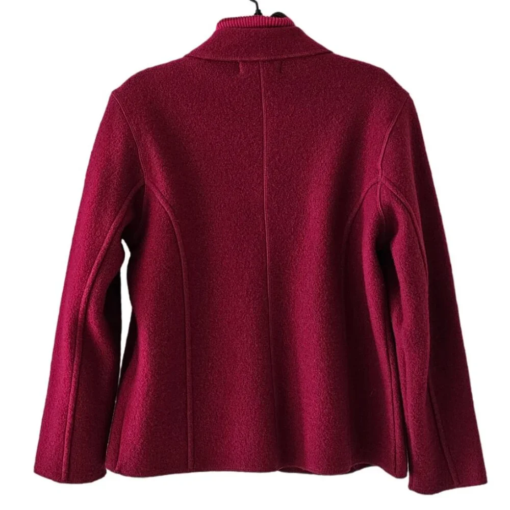 Petite Sophisticate 100% Boiled Wool Jacket | Like New | SP | Raspberry Pink - Picture 5 of 15